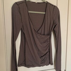 48. Size S/M LULULEMON Striped Crossover Shirt